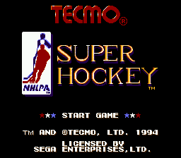 Tecmo Super Hockey Title Screen